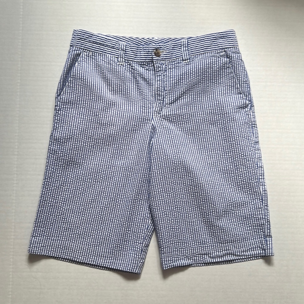 Polo Boys Size 14 Blue & White Seersucker Short